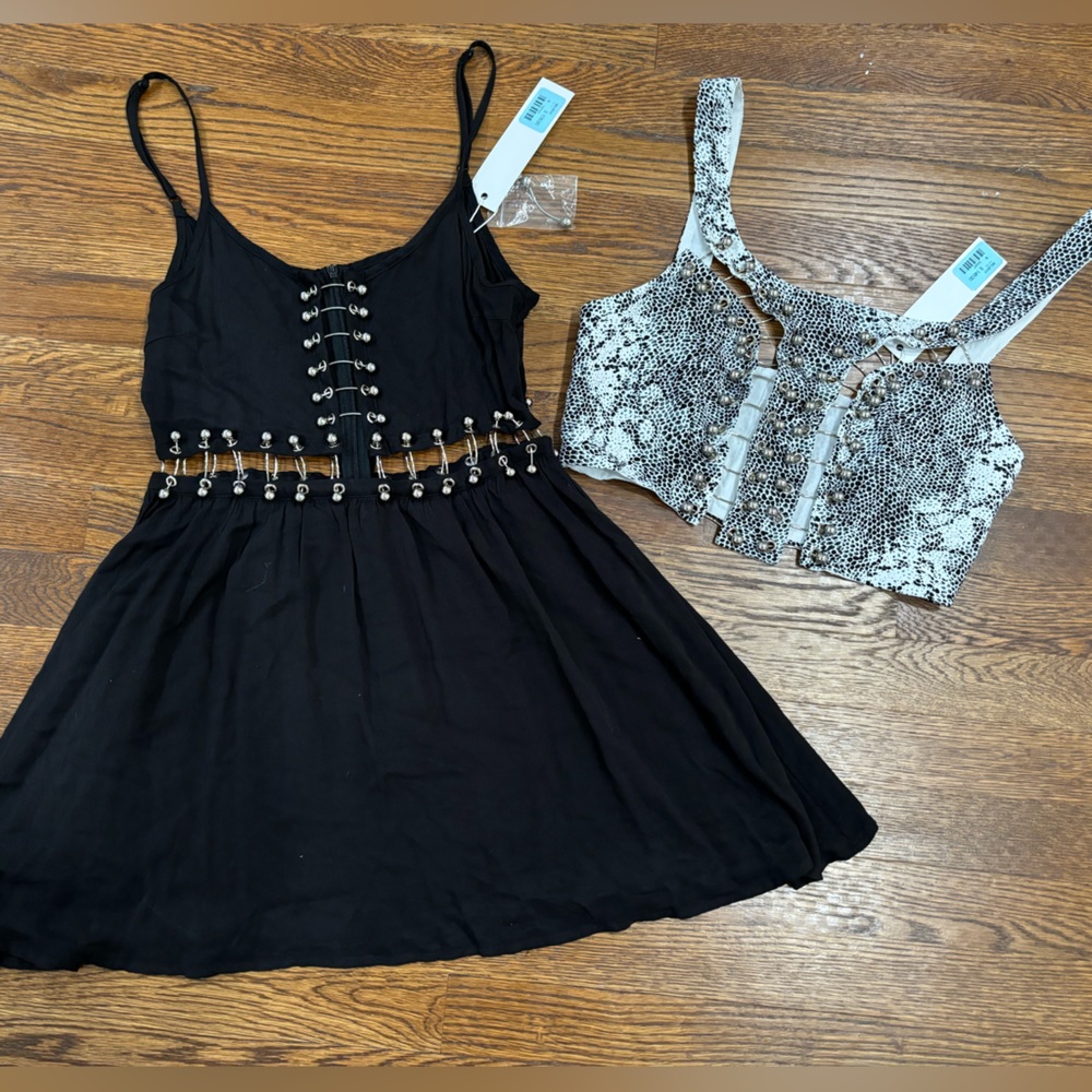 🖤 LF MILLAU Bundle of sexy chain link Barbell dress and crop top